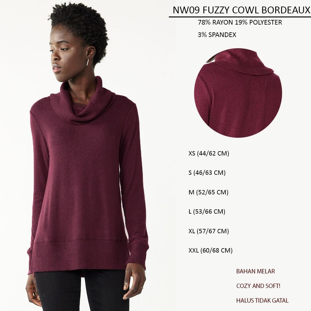 Sweatshirt Wanita Knitted CowlNeck Kerah Tinggi Soft Cozy (NW09 COWL TOP)
