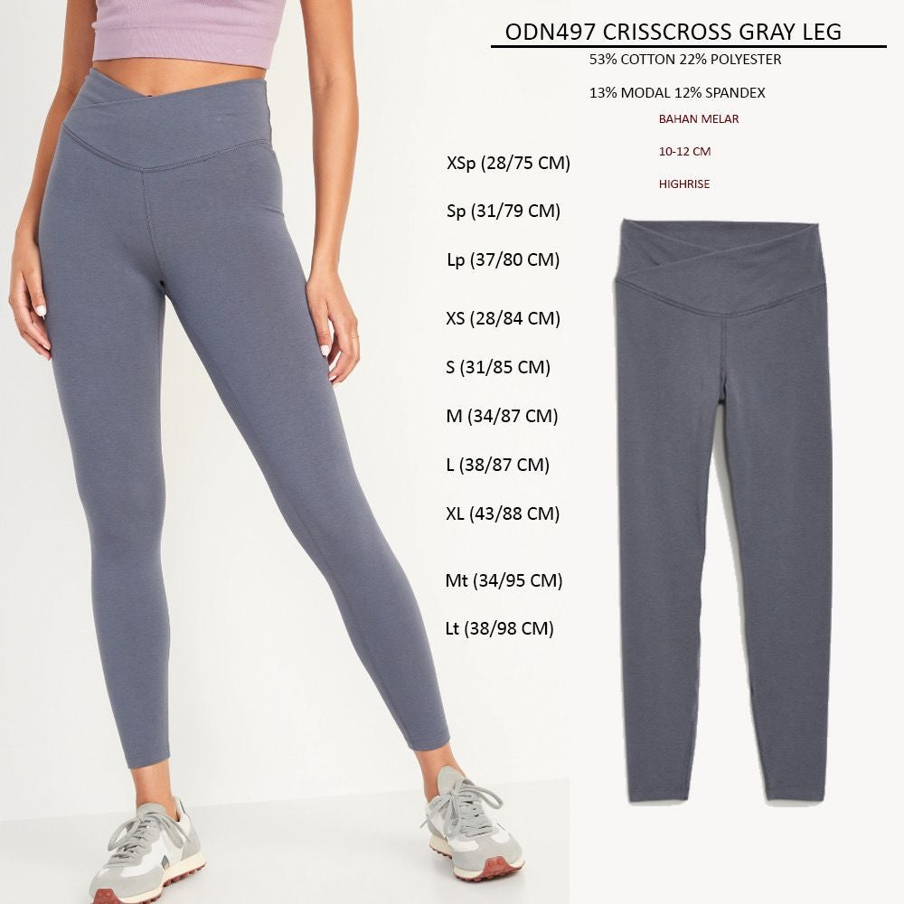 Celana Legging Panjang Olahraga Wanita (ODN497 CRISSCROSS LEG)
