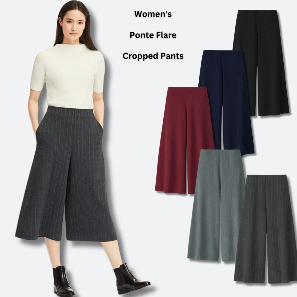 Celana Panjang Kulot Wanita (UNQ344 PONTE FLARE CROPPED)