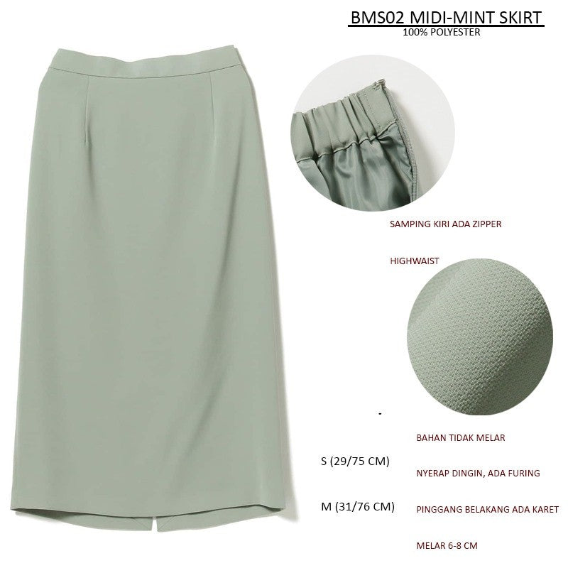 Rok Midi Wanita Rempel Highwaist (BMS02 MIDI SKIRT)