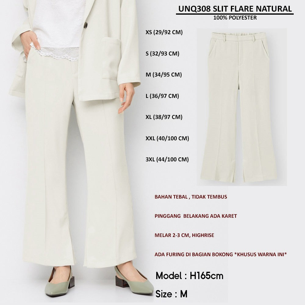 Celana Panjang Office Wanita Highrise (UNQ308 SLIT FLARE PANTS)