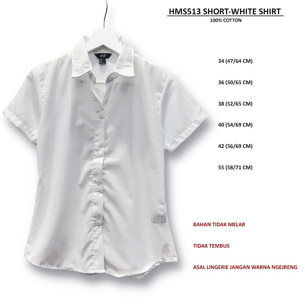 Kemeja Kasual Wanita Lengan Pendek Soft Cotton (HMS513 SHORT SHIRT)
