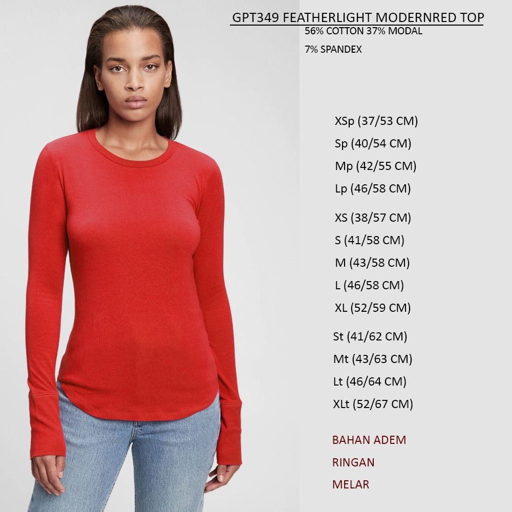 Atasan Kaos Wanita Lengan Panjang Kerah Bulat (GPT349 FATHERLIGHT TOP)