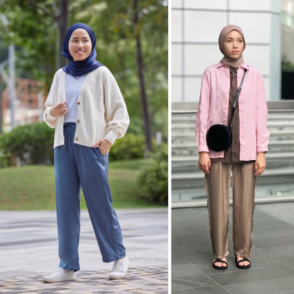 Celana Panjang Wanita Pinggang Karet Bisa di Serut (UNQ286 SATEEN STRAIGHT)
