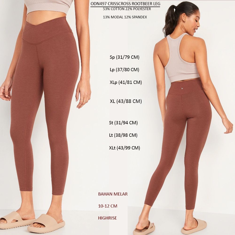 Celana Legging Panjang Olahraga Wanita (ODN497 CRISSCROSS LEG)