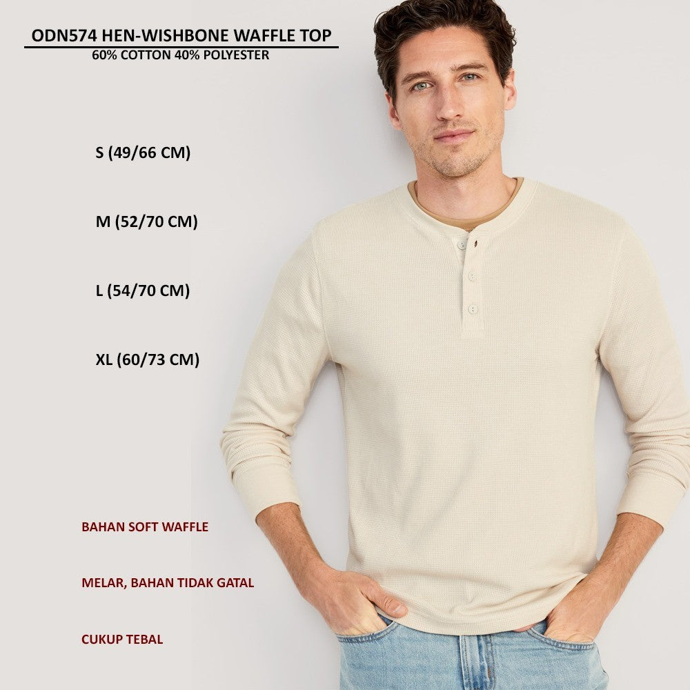 Atasan Kaos Pria Lengan Panjang Soft Waffle (ODN574 WAFFLE TOP)