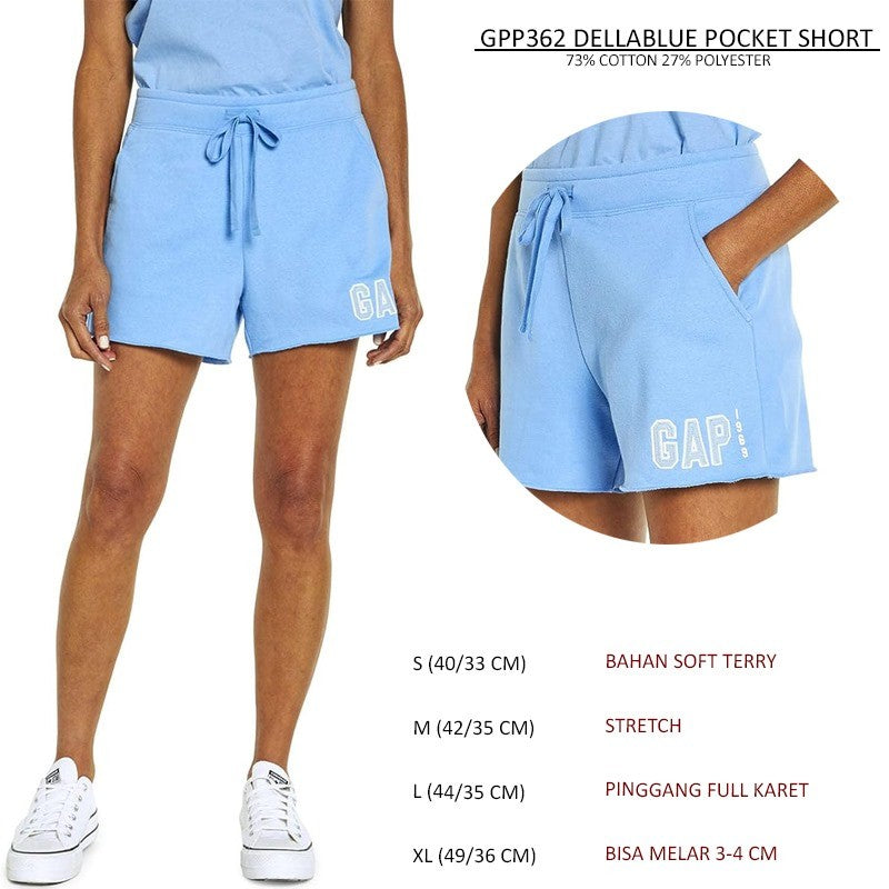 Celana Pendek Wanita Casual Soft Terry Polos (GPP362 POCKET SHORT)