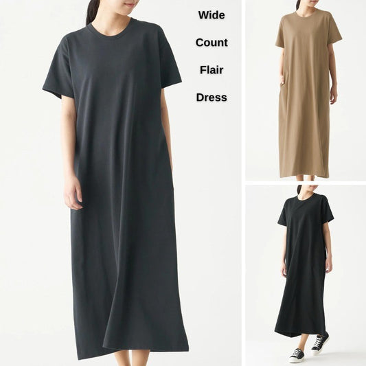 Dress Maxi Wanita Casual Lengan pendek (MJI01 TAV FLARE DRESS)