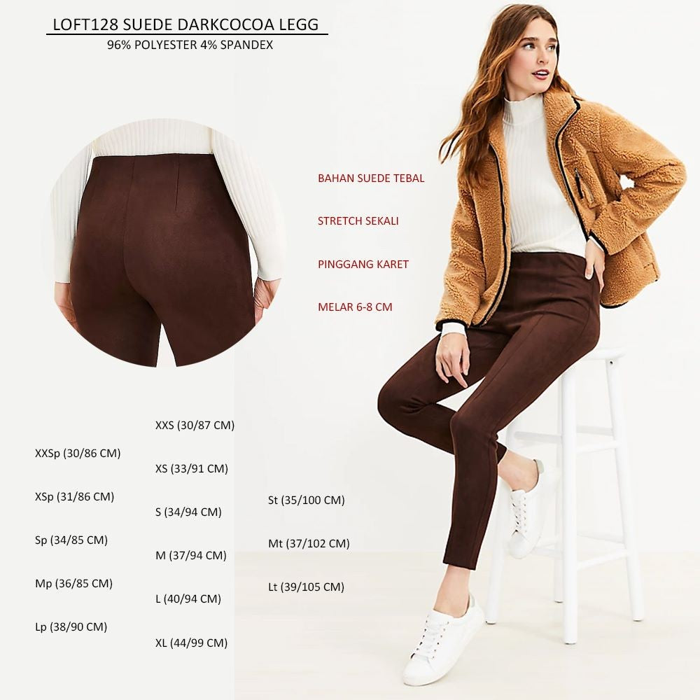 Celana Panjang Legging Wanita Stretch (LOFT128 SUEDE LEGG)