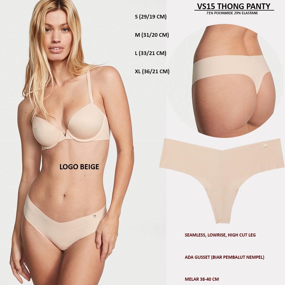Celana dalam Wanita Seamless Lowrise High Cut Leg (VS15 THONG PANTY)