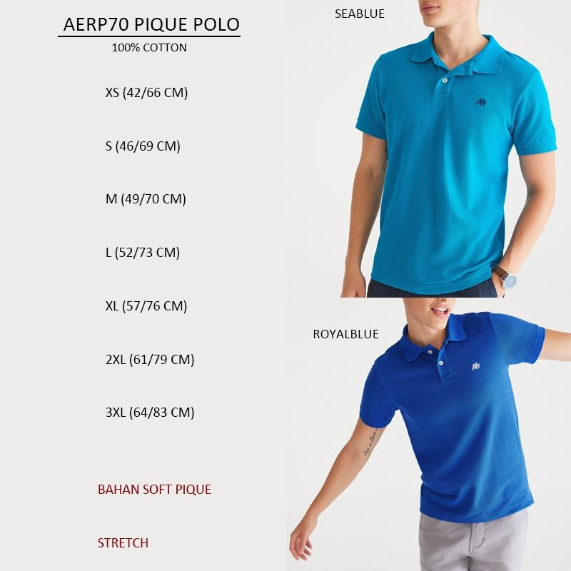 Kaos Polo Pria Lengan pendek Cotton Pique (AERP70 PIQUE POLO)