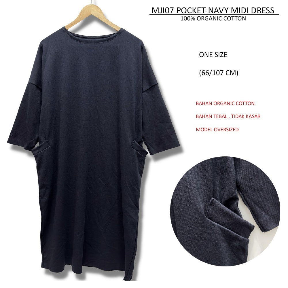 Dress Midi Casual Wanita Lengan panjang (MJI07 MIDI DRESS)