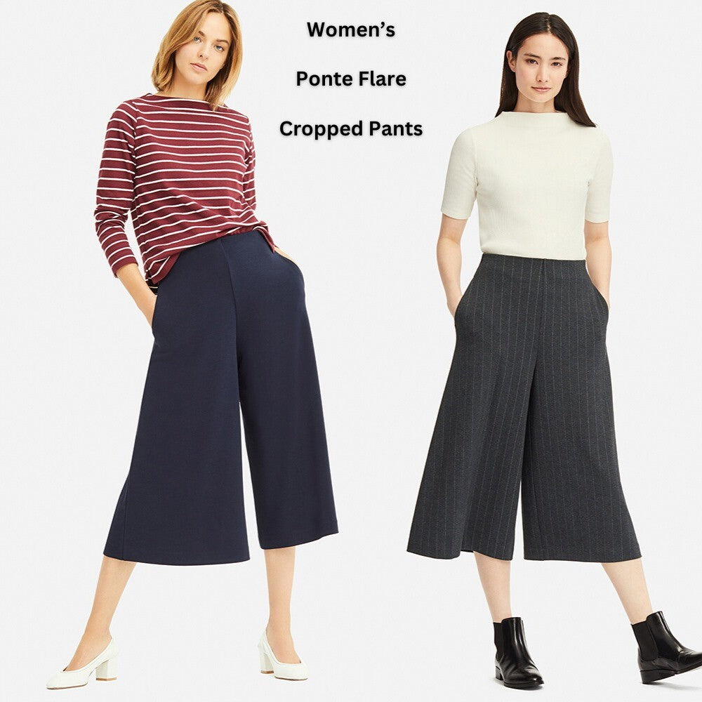 Celana Panjang Kulot Wanita (UNQ344 PONTE FLARE CROPPED)