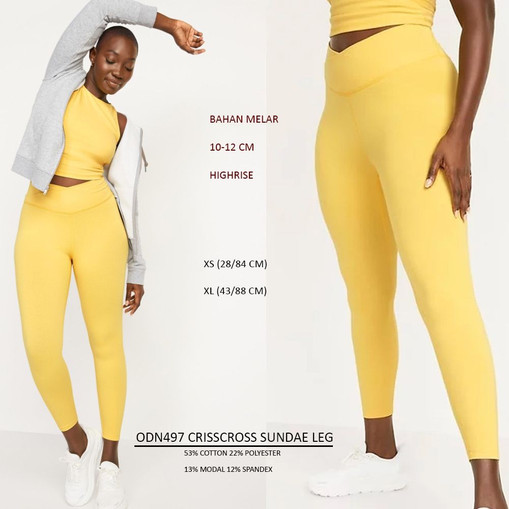 Celana Legging Panjang Olahraga Wanita (ODN497 CRISSCROSS LEG)