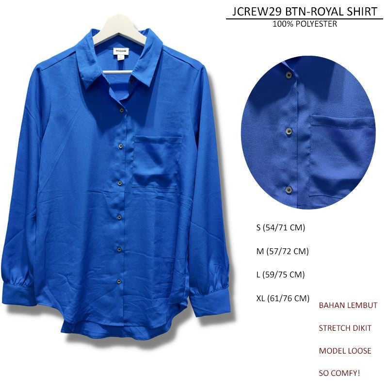 Atasan Kemeja Wanita Lengan Panjang Loose (JCREW29 BTN SHIRT)