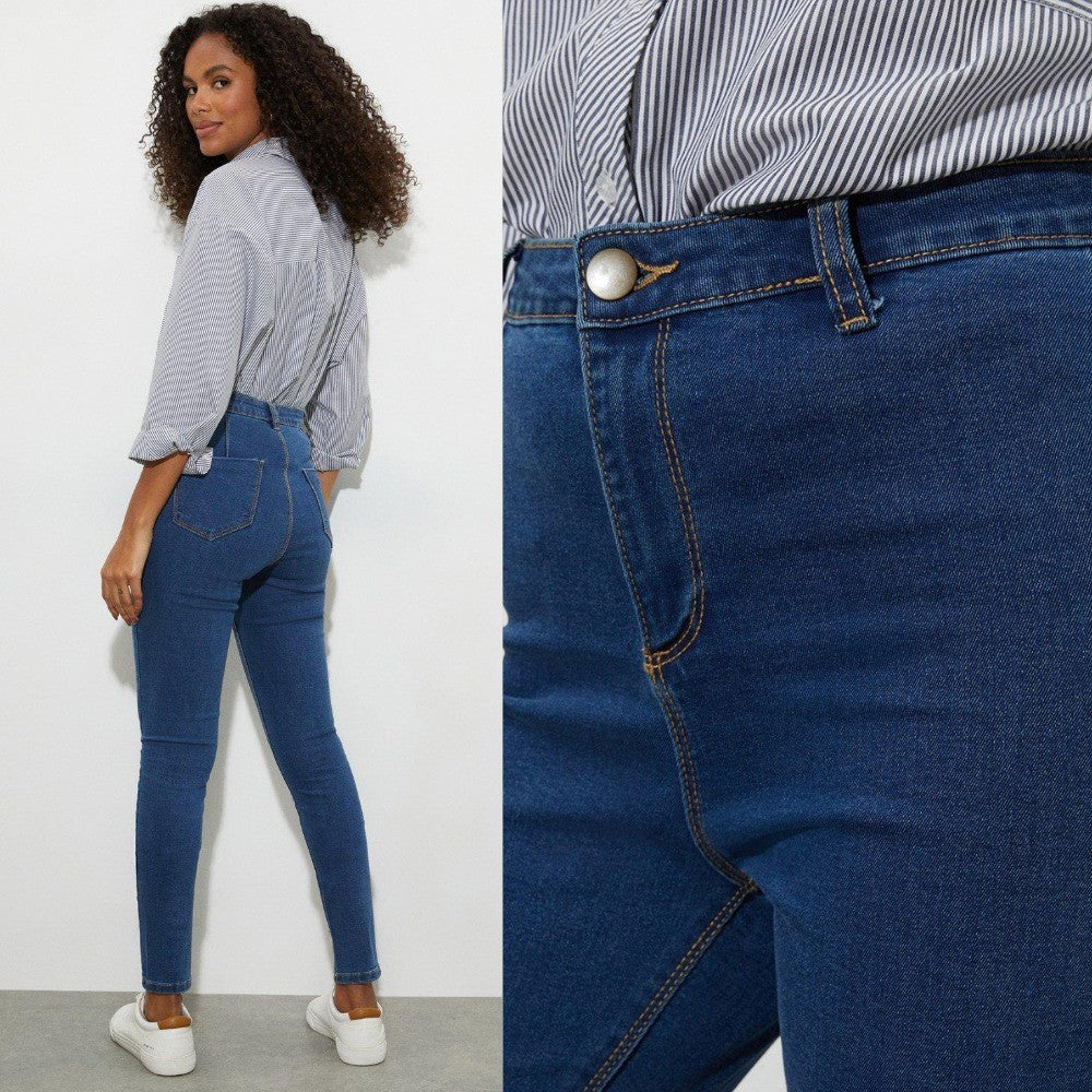 Celana Jeans Skinny Wanita Highrise Blue Black Denim (DRT01 LYLA SKINNY)