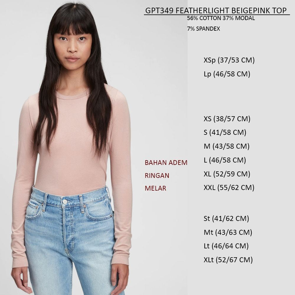 Atasan Kaos Wanita Lengan Panjang Kerah Bulat (GPT349 FATHERLIGHT TOP)
