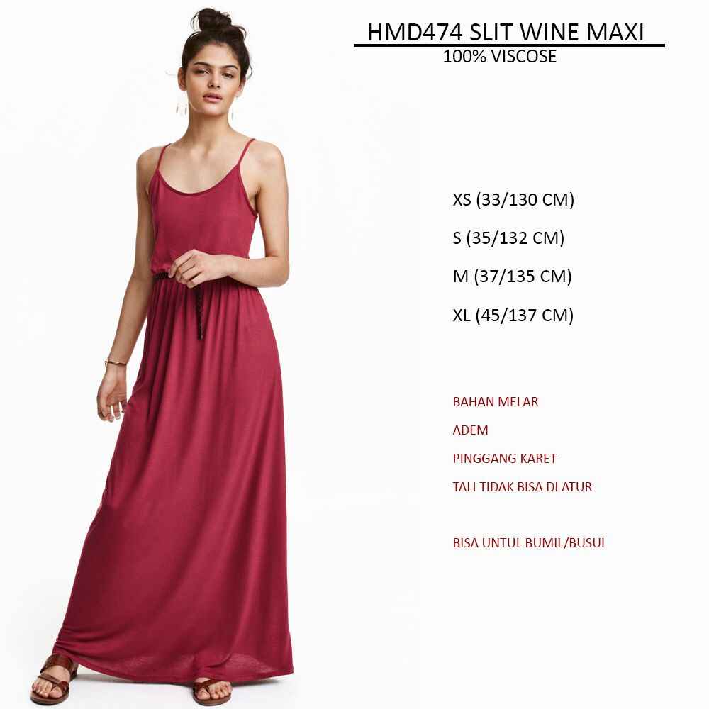 Dress Maxi Casual Wanita Tanpa Lengan (HMD474 SLIT MAXI DR)