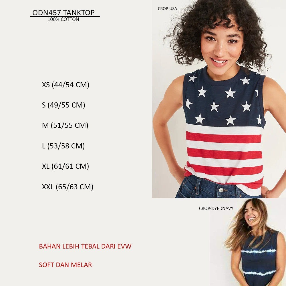 Atasan Tanktop Wanita Kerah V & Kerah Oneck (ODN457 EVWTANK VEE)