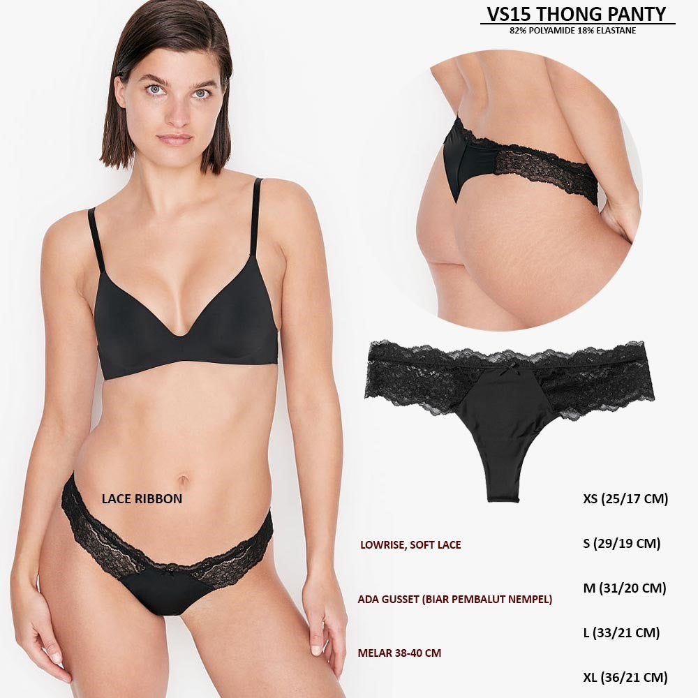 Celana dalam Wanita Seamless Lowrise High Cut Leg (VS15 THONG PANTY)
