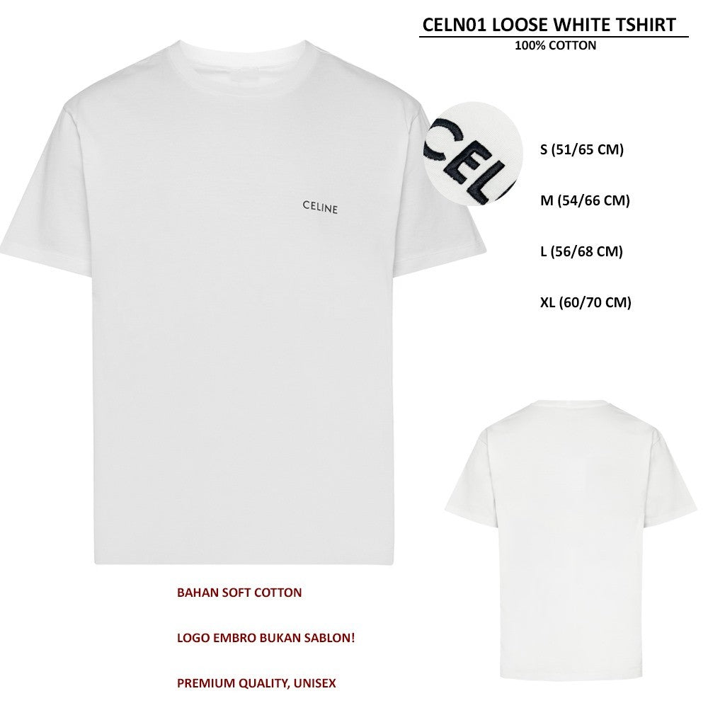 Atasan Koas Pria Lengan Pendek (CELN01 LOOSE WHITE TSHIRT)