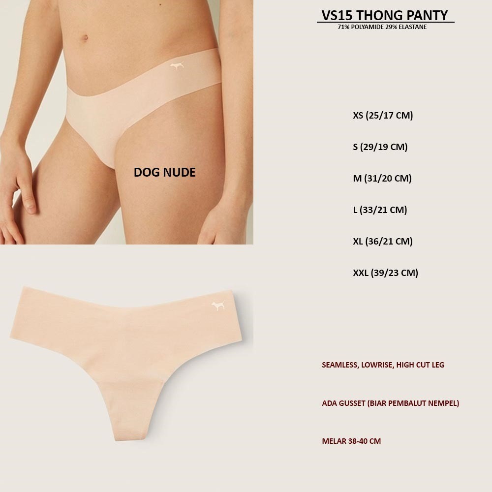 Celana dalam Wanita Seamless Lowrise High Cut Leg (VS15 THONG PANTY)
