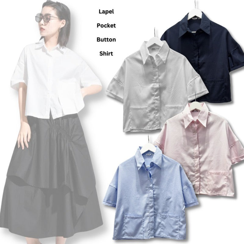 Atasan Kemeja Wanita Lengan Pendek (UNQ342 POCKET SHIRT)