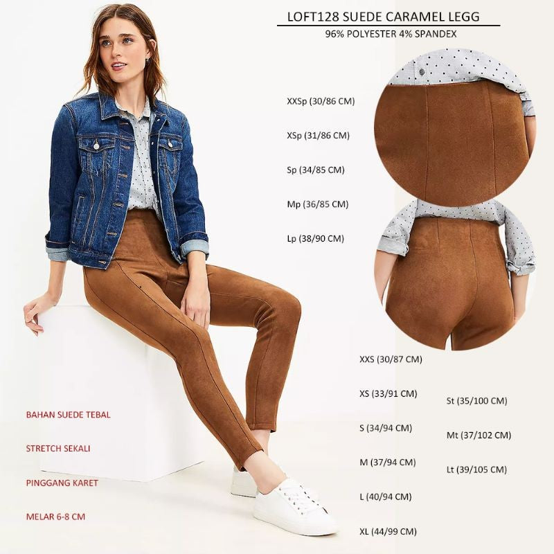 Celana Panjang Legging Wanita Stretch (LOFT128 SUEDE LEGG)