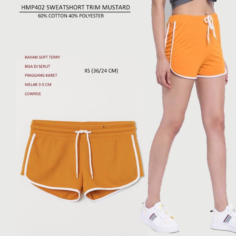 Celana Pendek Santai Casual Wanita Trim (HMP402 SWEATSHORT TRIM)