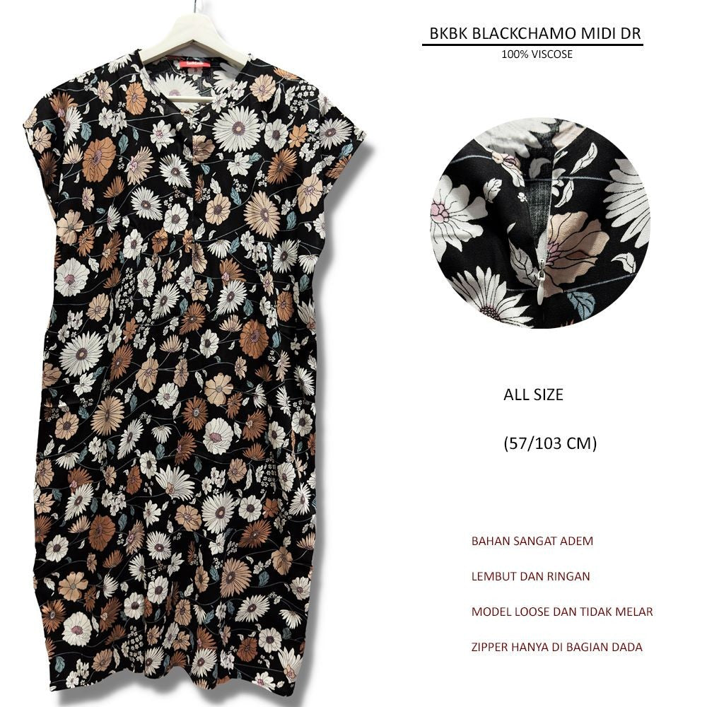 Dress Midi Wanita Tanpa Lengan Viscose (BKBK MIDI DR)