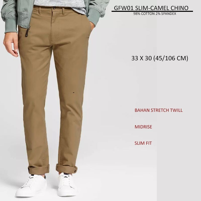 Celana Chino Panjang Pria Slim Fit Midrise Stretch (GFW01 SLIM FIT CHINO)