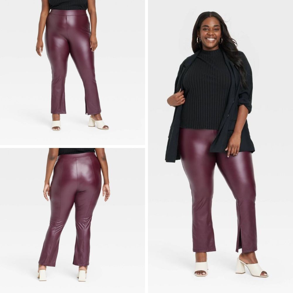 Celana Panjang Legging Wanita (AND05 FXLEATHER SPLIT LEGGING)