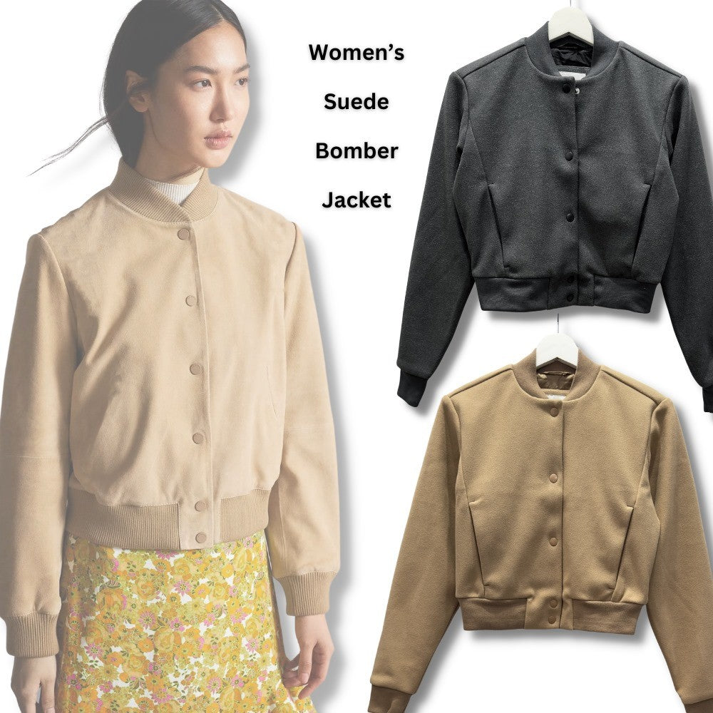 Jaket Bomber Wanita Lengan Panjang (HOLL58 BOMBER JACKET)