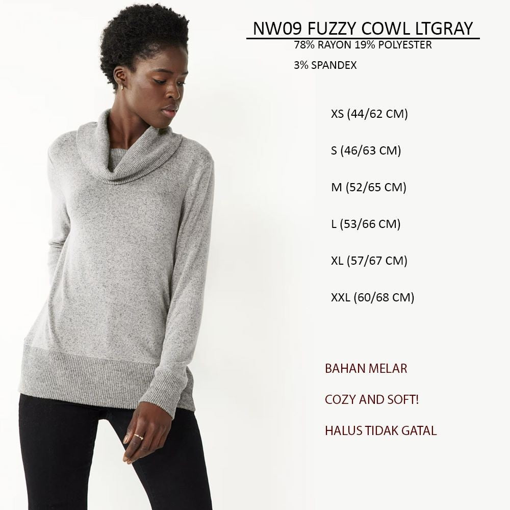 Sweatshirt Wanita Knitted CowlNeck Kerah Tinggi Soft Cozy (NW09 COWL TOP)