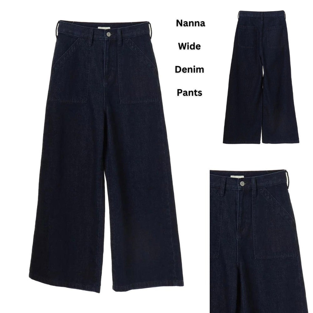 Celana Jeans Wanita Soft Denim Highwaist (EME01 NANNA WIDE PANTS)