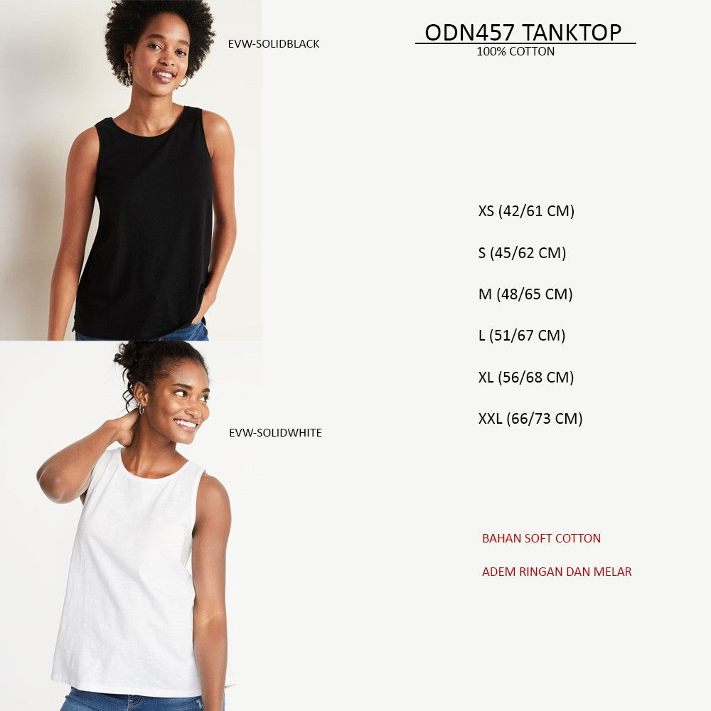 Atasan Tanktop Wanita Kerah V & Kerah Oneck (ODN457 EVWTANK VEE)