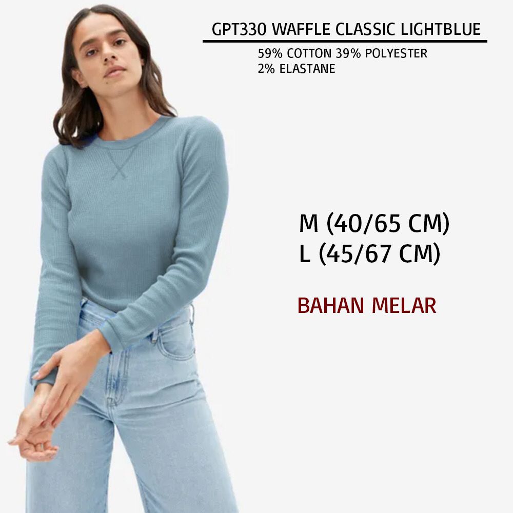 Atasan Kaos Wanita Lengan Panjang Waffle Stretch (GPT330 WAFFLE CLASSIC TOP)