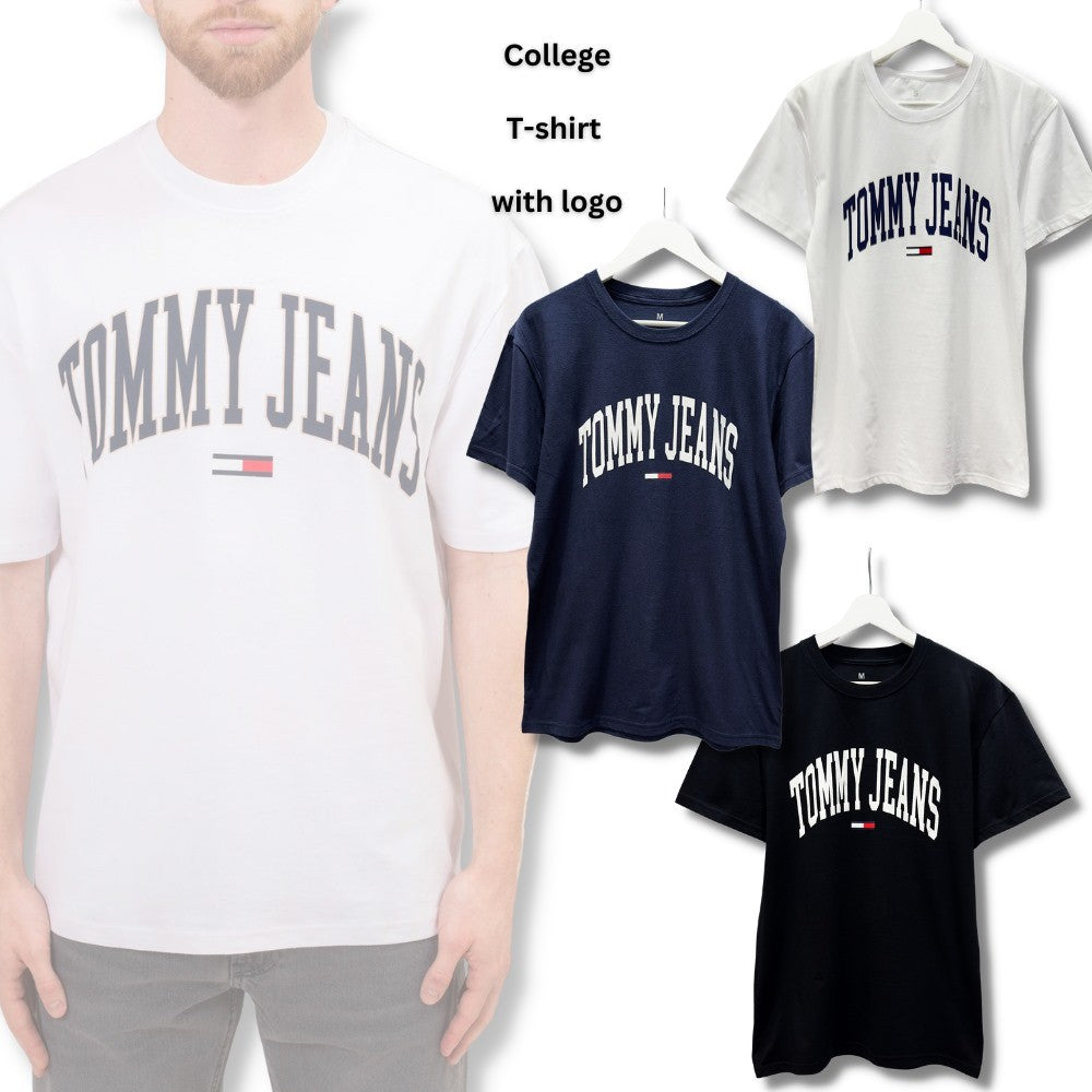 Atasan Kaos Pria Lengan Pendek Soft Cotton (TH44 COLLEGE LOGO TEE)