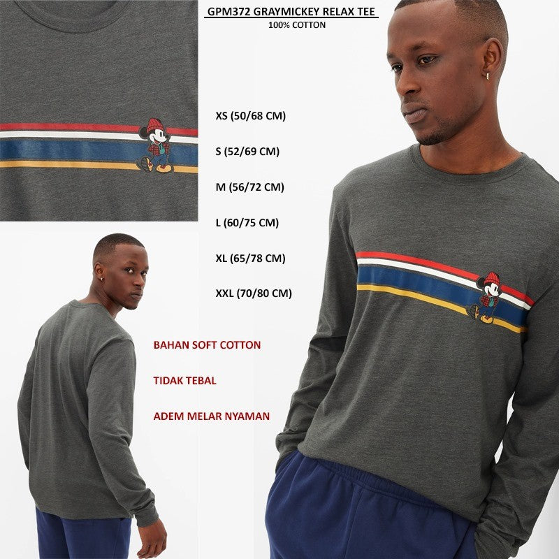 Atasan Kaos Pria Lengan Panjang Soft Cotton (GPM372 RELAX TEE)