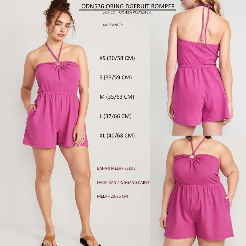 Atasan Romper Wanita Tanpa Lengan (ODN536 ORING ROMPER)
