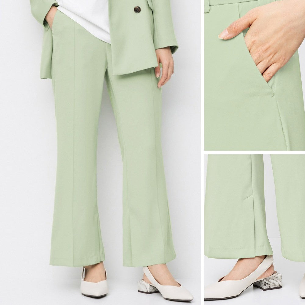 Celana Panjang Office Wanita Highrise (UNQ308 SLIT FLARE PANTS)
