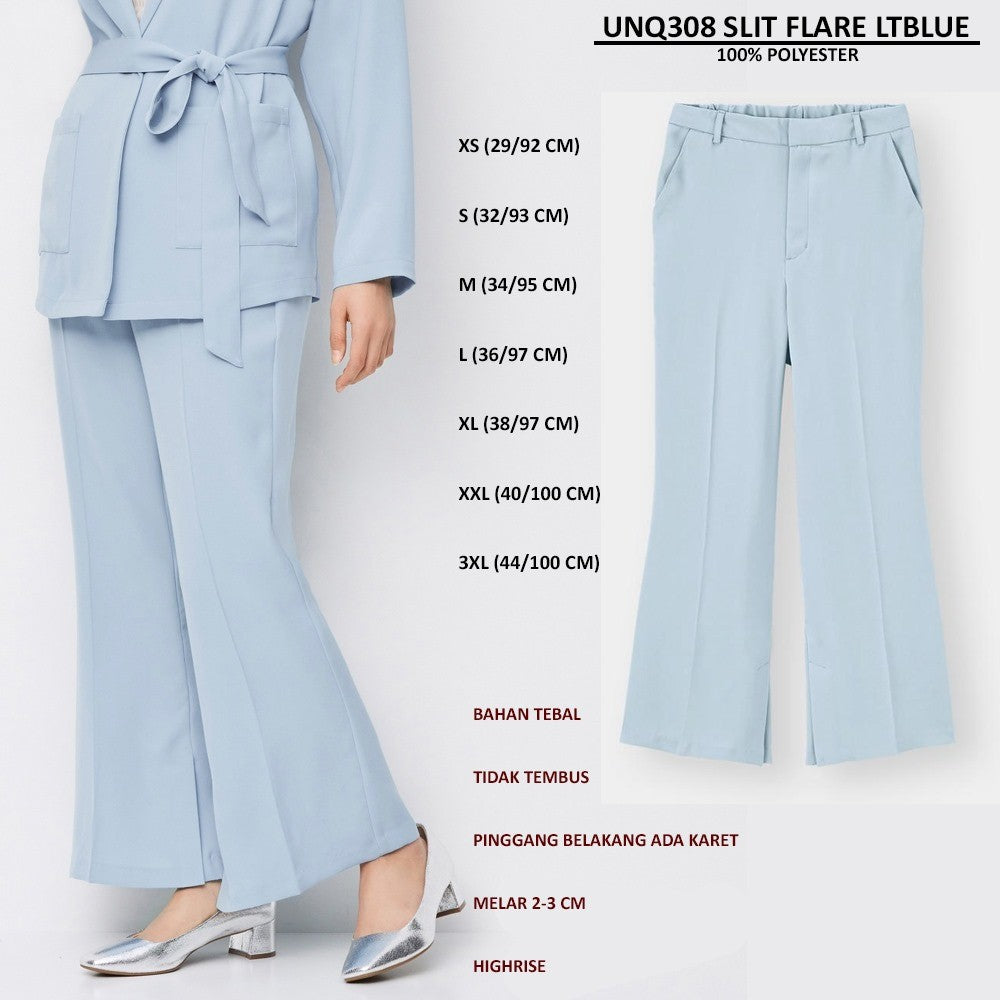 Celana Panjang Office Wanita Highrise (UNQ308 SLIT FLARE PANTS)
