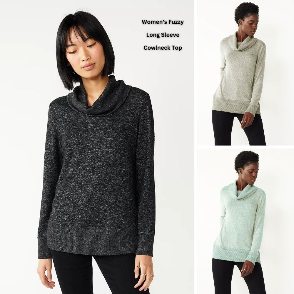 Sweatshirt Wanita Knitted CowlNeck Kerah Tinggi Soft Cozy (NW09 COWL TOP)