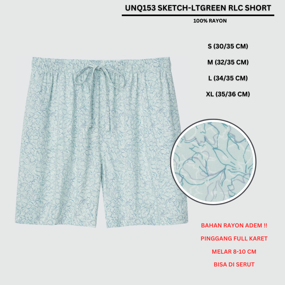 Celana Pendek Santai Wanita Polos Rayon (UNQ153 RLC SHORT)
