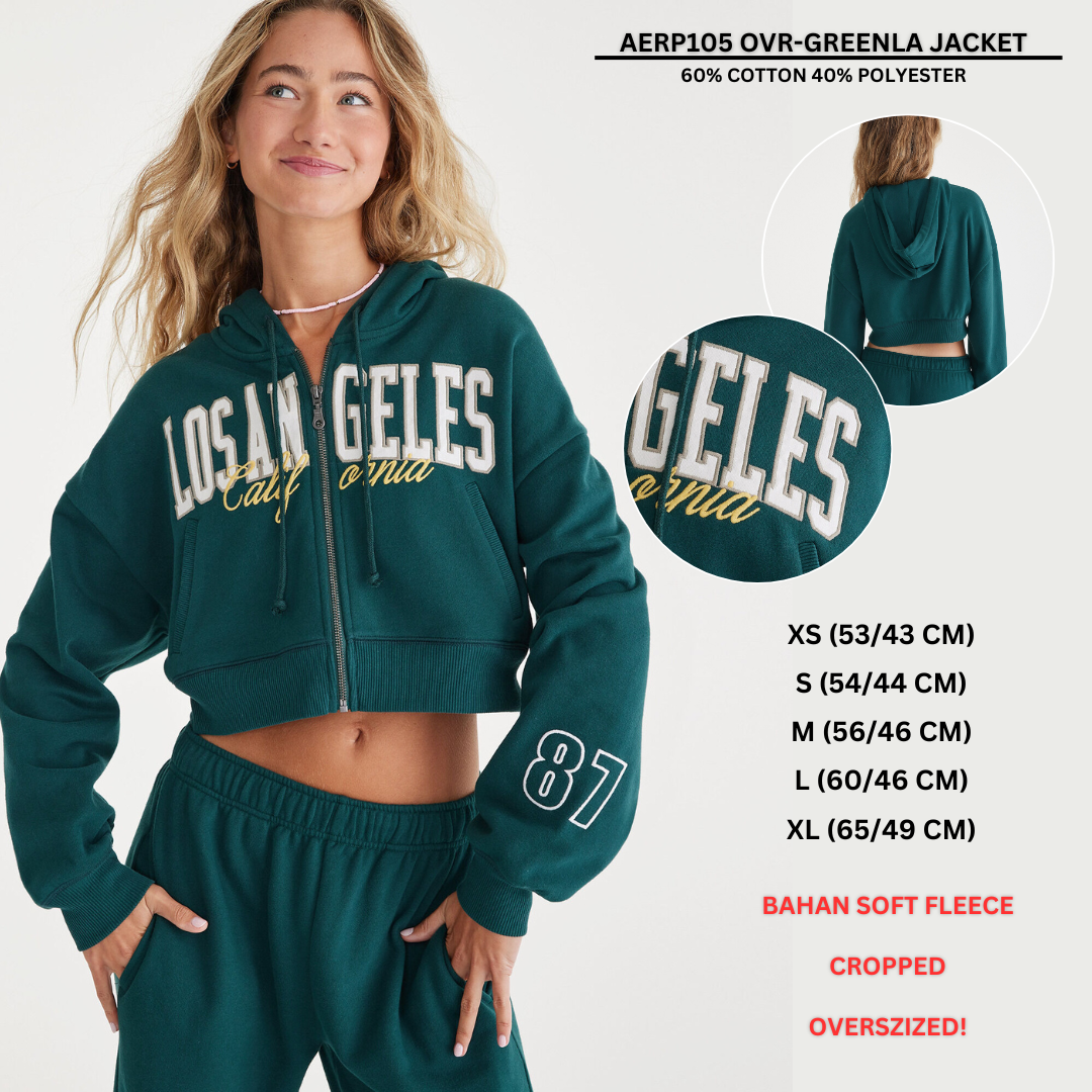 Jacket Crop Wanita Lengan Panjang (AERP105 OVR JACKET)