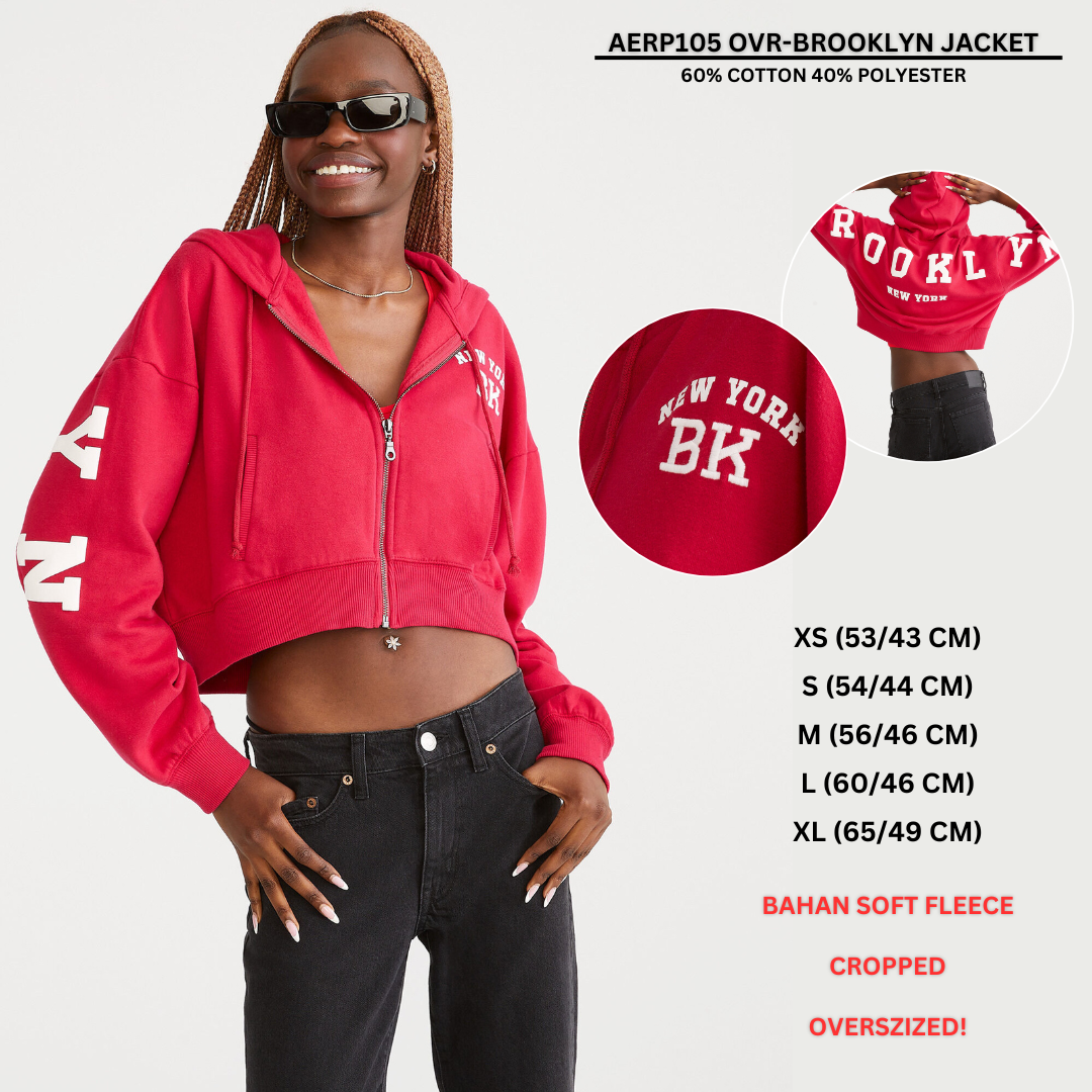 Jacket Crop Wanita Lengan Panjang (AERP105 OVR JACKET)