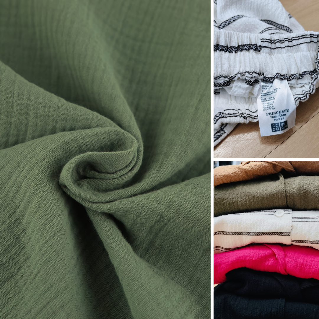 Set Piyama Wanita Lengan Pendek (UNQ416 SET CRINKLED PJM)