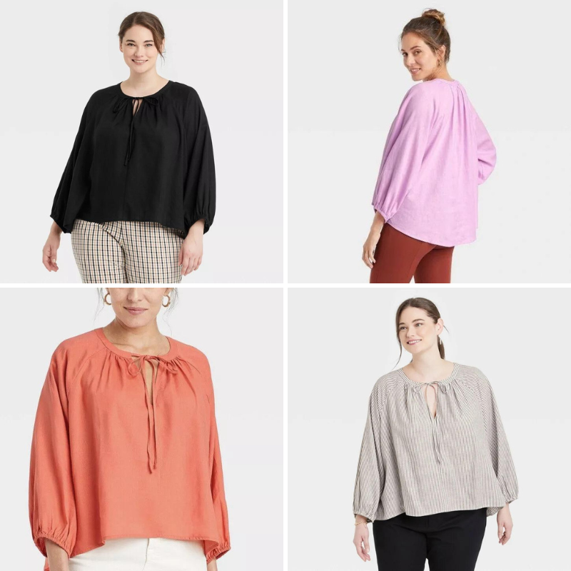 Atasan Wanita Lengan Panjang Soft Linen (AND13 RGL TIEFRONT TOP)