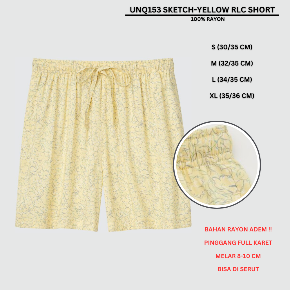 Celana Pendek Santai Wanita Polos Rayon (UNQ153 RLC SHORT)