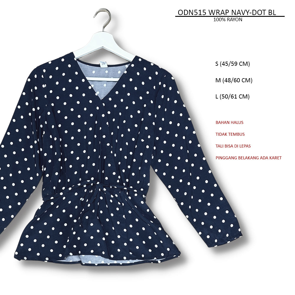 Atasan Blouse Wanita Lengan Panjang (ODN515 WARP BLOUSE)